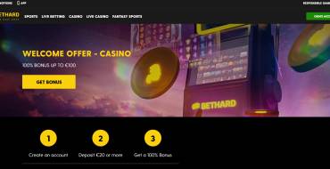 100% Match Bonus up to €100 in Bethard Casino: welcome bonus bethard