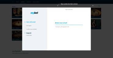 MyBet Casino: Регистрация