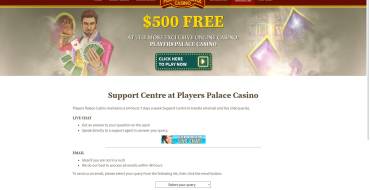 Players Palace Casino: Саппорт