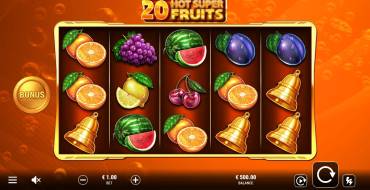 20 Hot Super Fruits: Игровой автомат