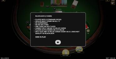 Blackjack 3 Hand: Справка