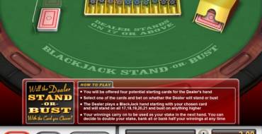 Blackjack Stand or Bust: Начало игры