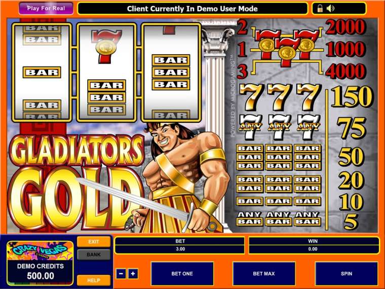 Слот Gladiators Gold играть бесплатно