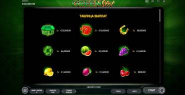 Green Slot: Таблица выплат