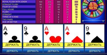 Joker Wheel Poker: Комбинации