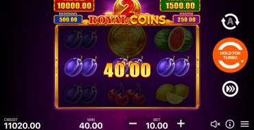 Royal coins 2: Hold and Win: Выигрыши