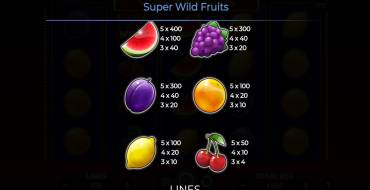 Super Wild Fruits: Таблица выплат