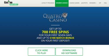 🌐: 700 фриспинов в Quatro Casino